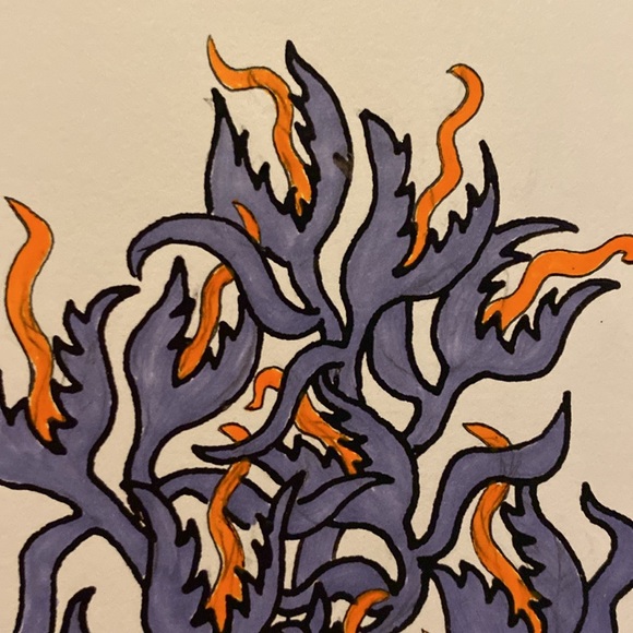 Unframed Original Art Drawing Illustration Fictional Predatory Plant AB Artist - Picture 3 of 4